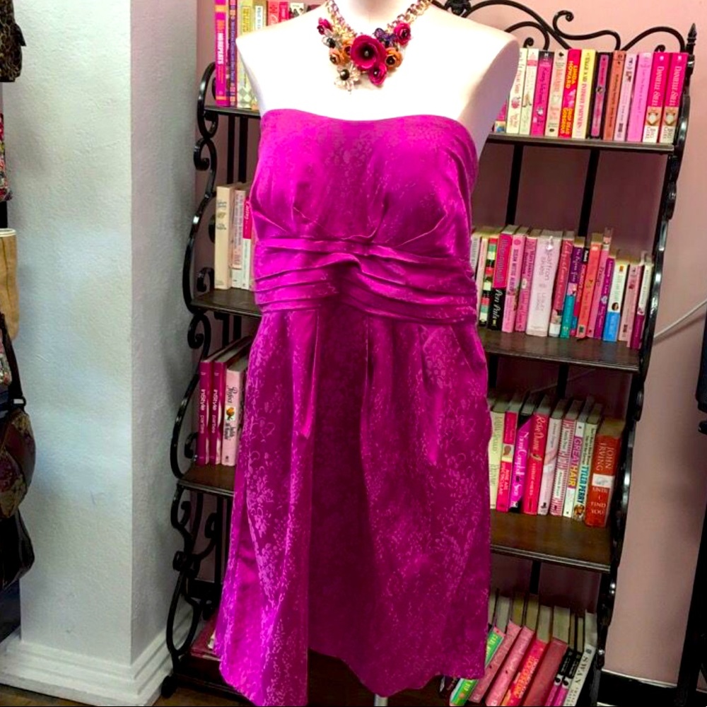 Wine colored strapless Dress